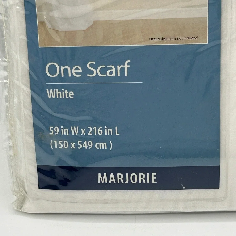 Mainstays Home Marjorie White‎ One Scarf Window Curtain 59